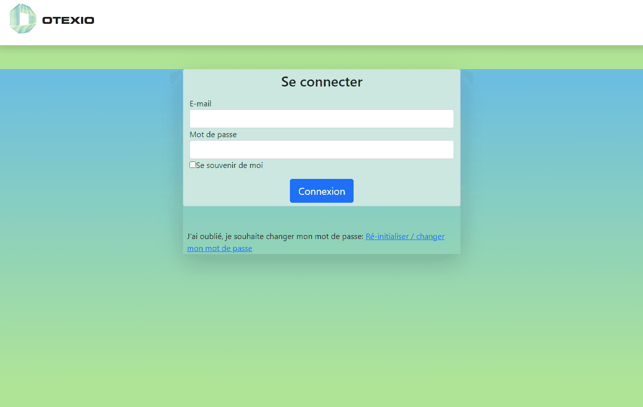 Capture d'écran du projet Plateforme de gestion Otexio